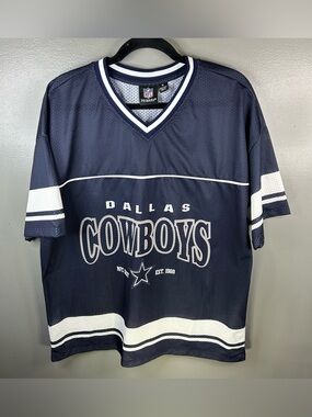 Dallas Cowboys NFL Primark Football Pullover Blue Mesh Jersey Size Medium